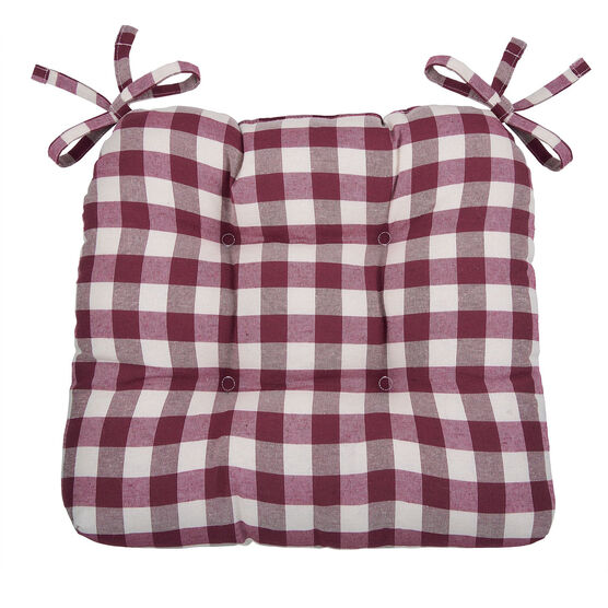 Buffalo Check Tufted Chair Seat Cushions Set of Two, , on-hover image number null