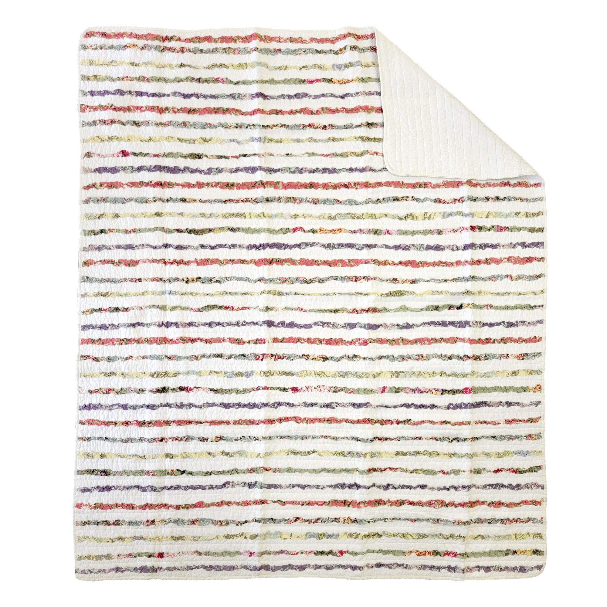 Bella Ruffle Quilted Throw Blanket, MULTI, alternate image number 3