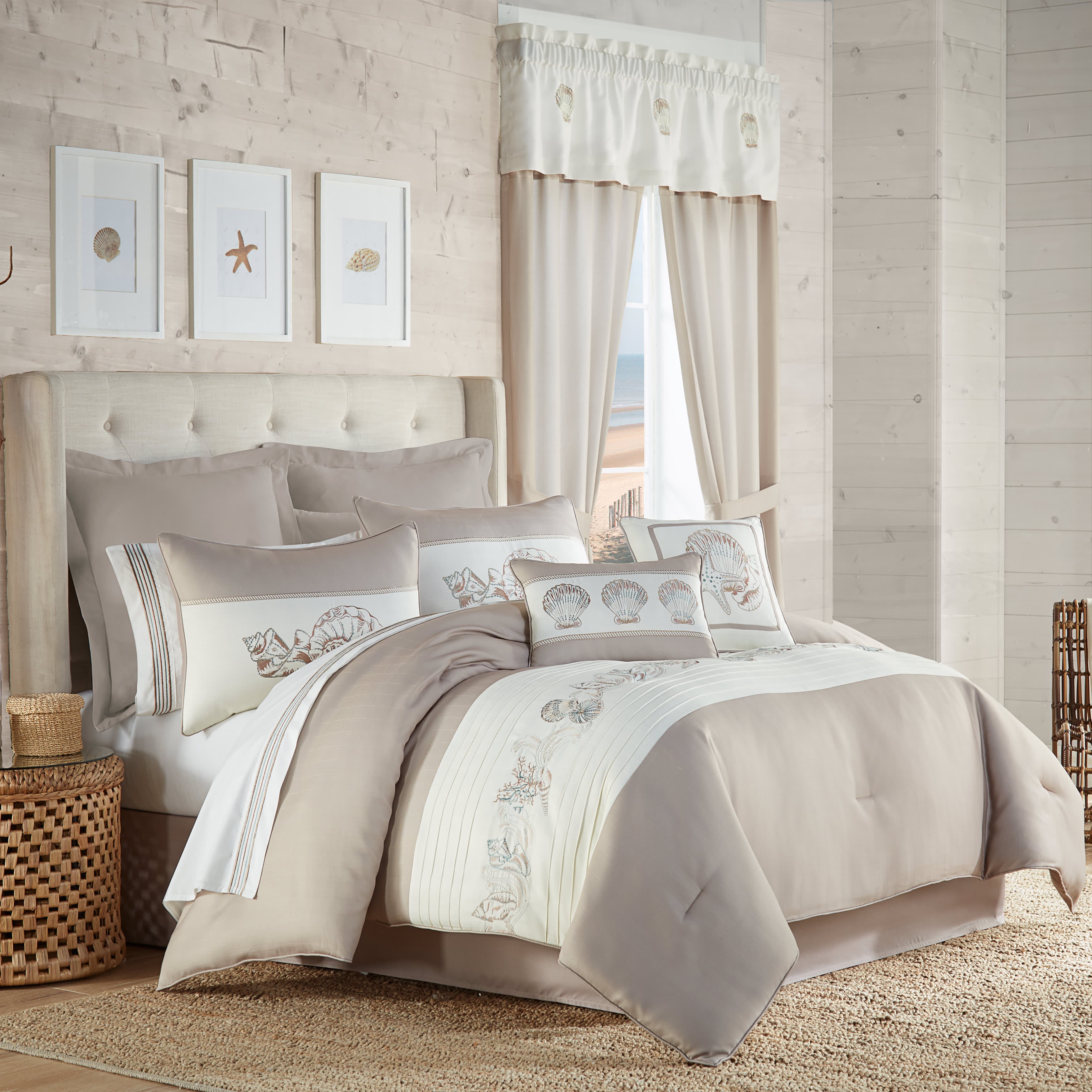 Water'S Edge Natural 4 Piece Comforter Set, NATURAL, hi-res image number 0