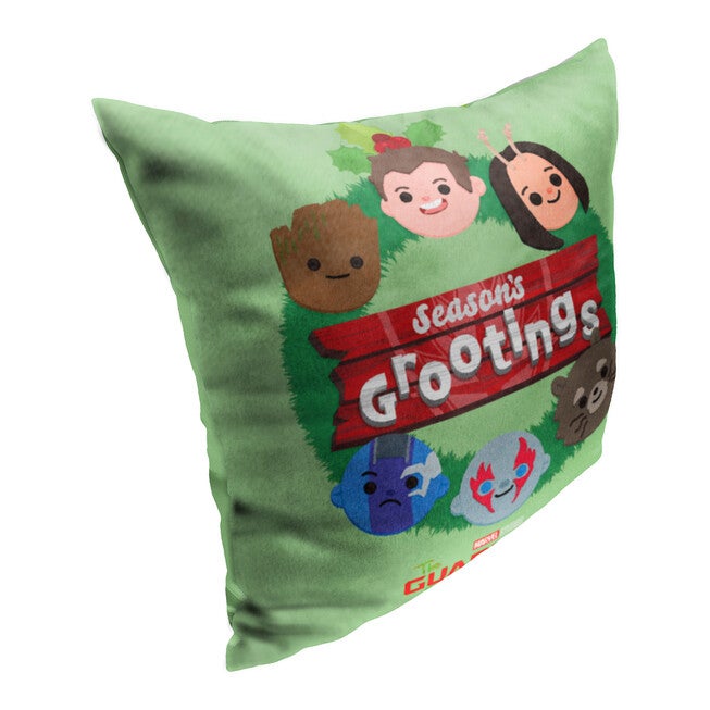 Marvel Gotg Holidayseasons Grootings Wreath 18X18 Printed Throw Pillow, , on-hover image number null