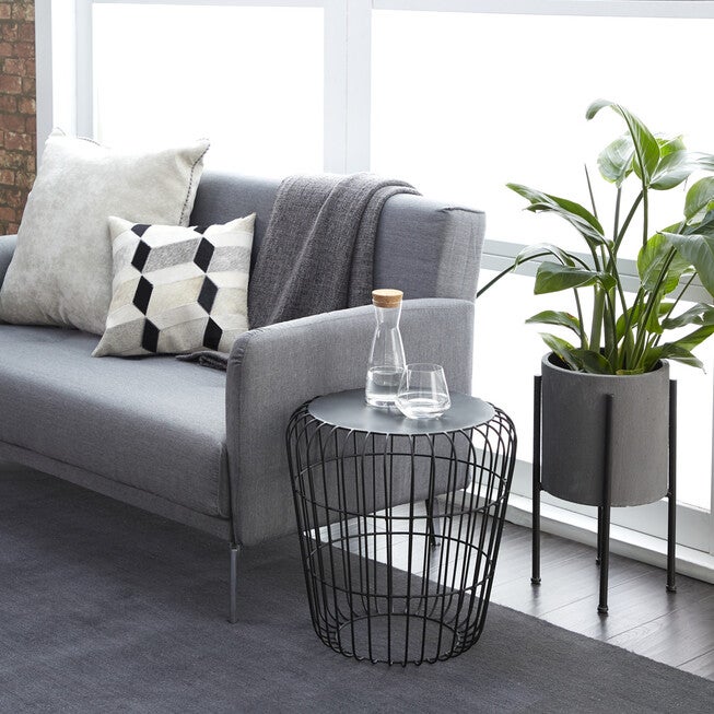 Grey Tin Industrial Outdoor Accent Table, , alternate image number 4