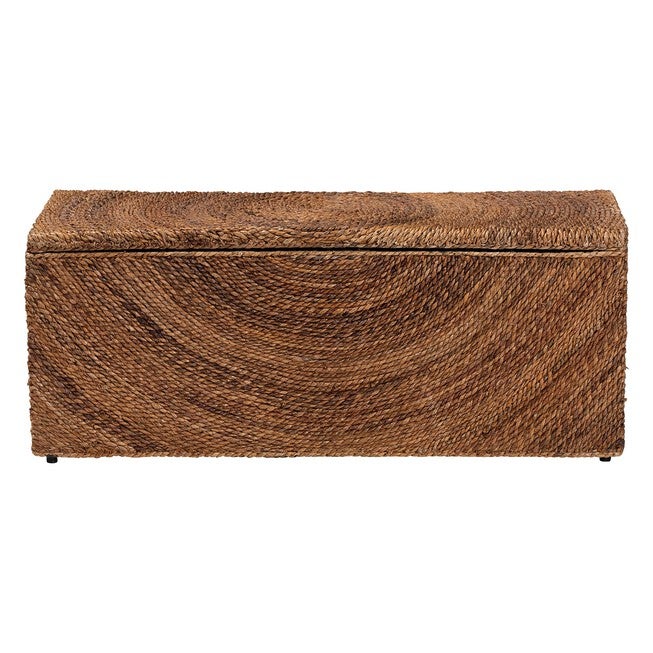 Verino Handwoven Seagrass Storage Bench, NATURAL BROWN, alternate image number null