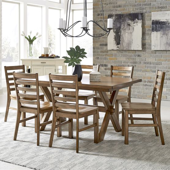 Sedona Brown Dining Table & 6 Chairs, BROWN, hi-res image number null