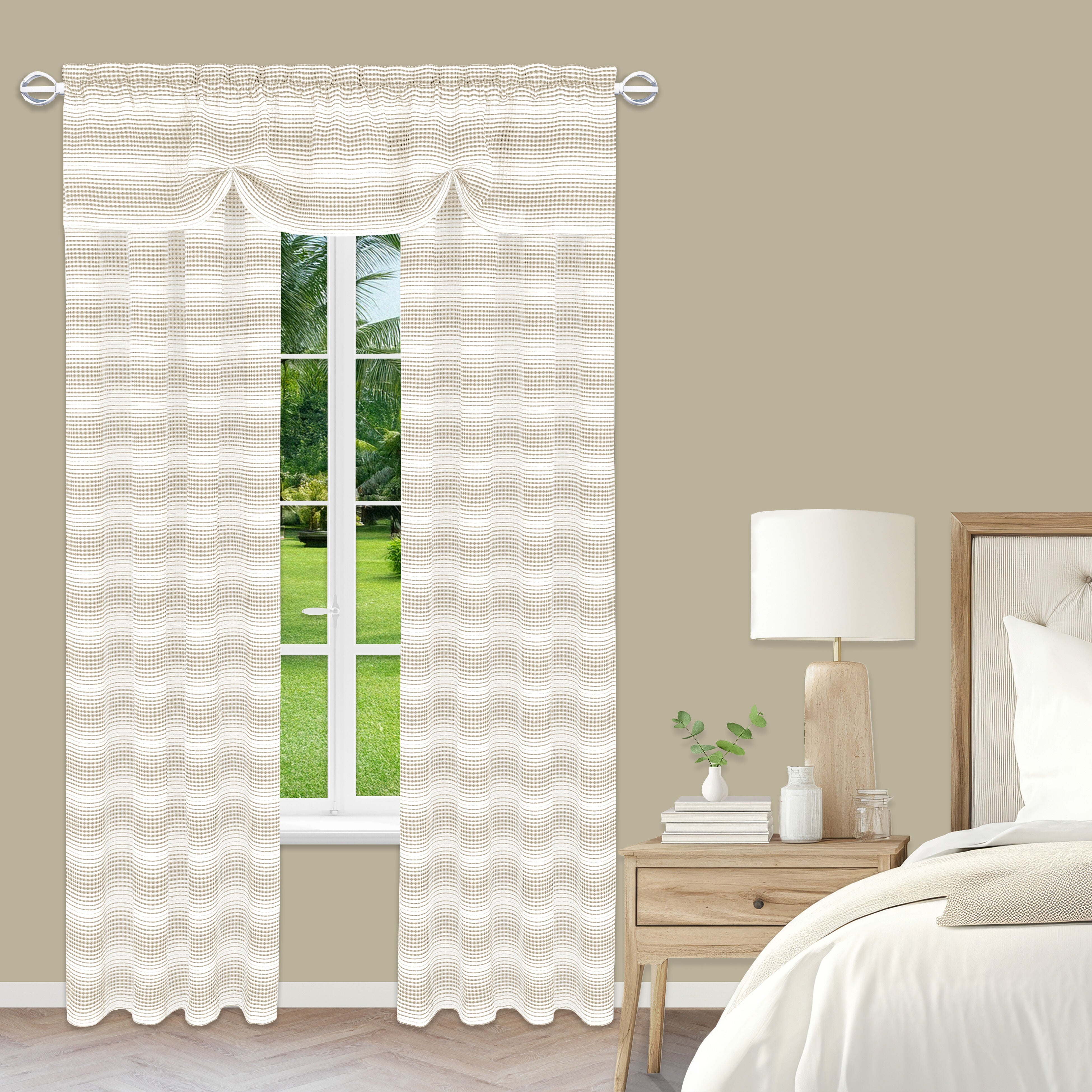Gramercy Rod Pocket Window Curtain Panel, TAUPE, alternate image number 2