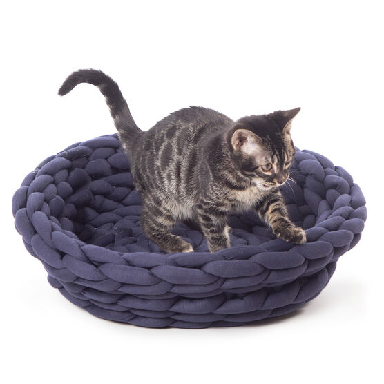 Knitted Pet Bed, NAVY, hi-res image number null