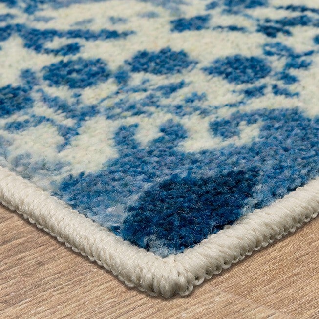 Damask Tile Navy Kitchen Rug, , on-hover image number null
