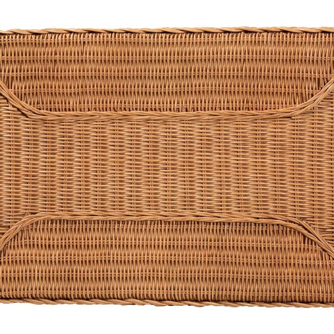 Minahasa Bohemian Light Honey Braided Rattan Side Table, LIGHT, alternate image number null