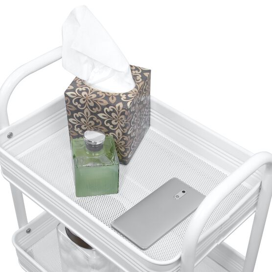 3 Tier Rolling Metal Cart with Wheels, White, , alternate image number null