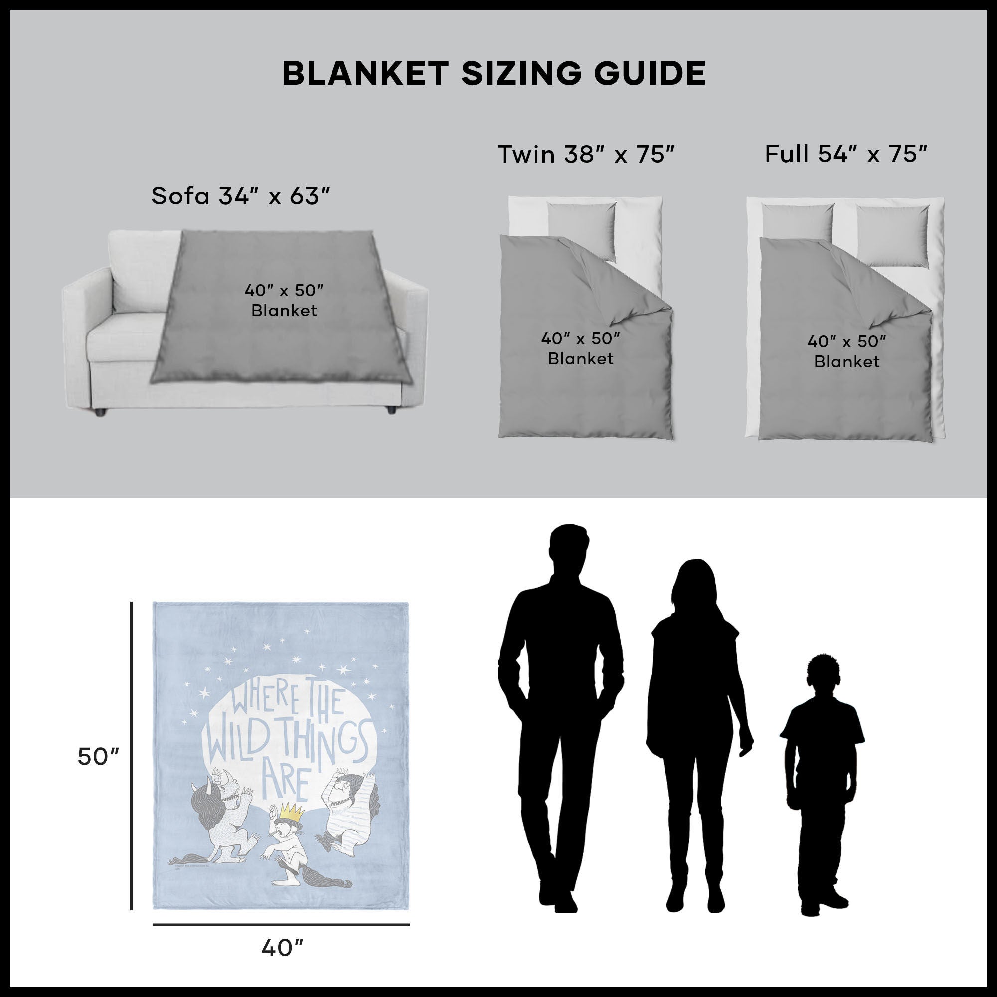 Warner Bros. Where the Wild Things Are Wild Things Silk Touch Throw Blanket 40x50 Inches, BLUE, alternate image number 5