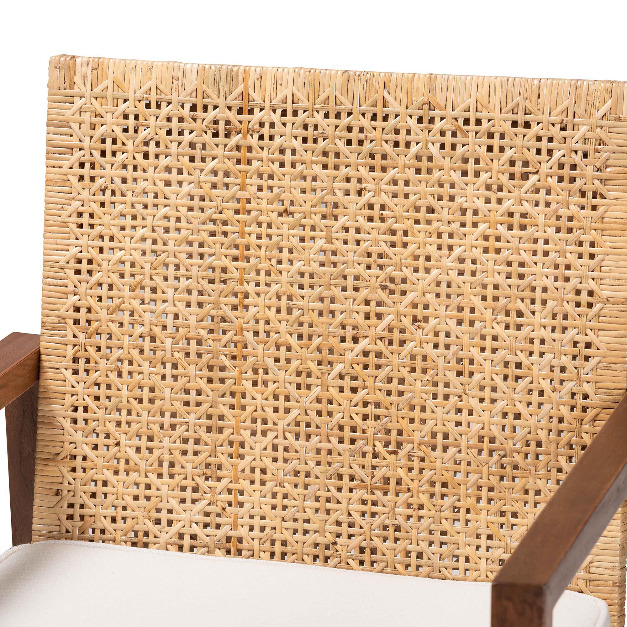 Lovina Bohemian Light Honey Rattan and Acacia Wood Arm Chair, BROWN, alternate image number 6
