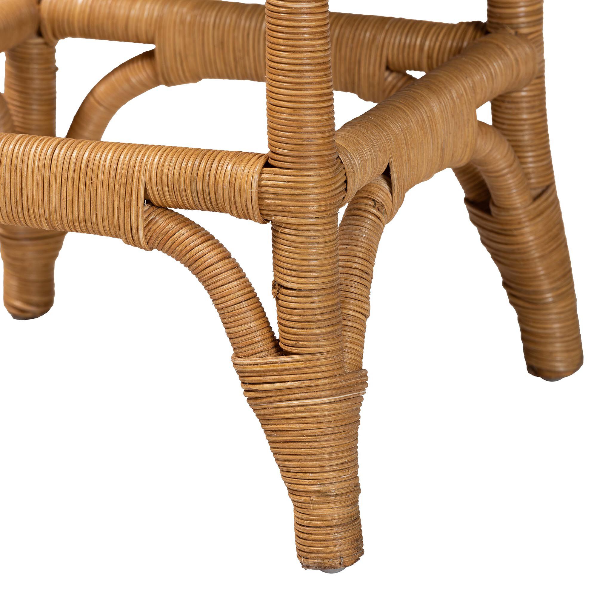 Muy Bohemian Scallop Honey Rattan Counter Stool, HONEY, alternate image number 5
