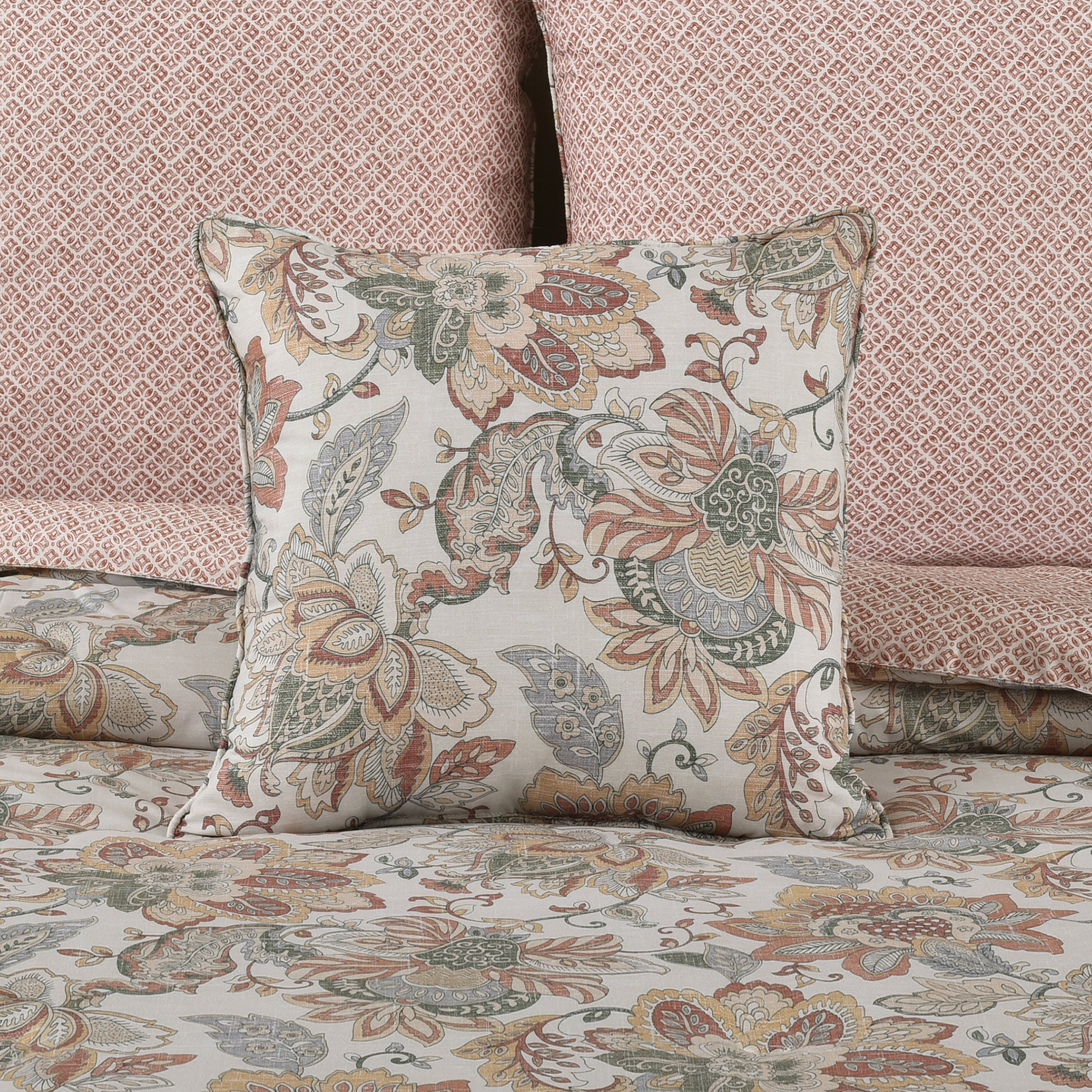 Janessa 16 Inch Square Decorative Throw Pillow, SPICE, alternate image number null