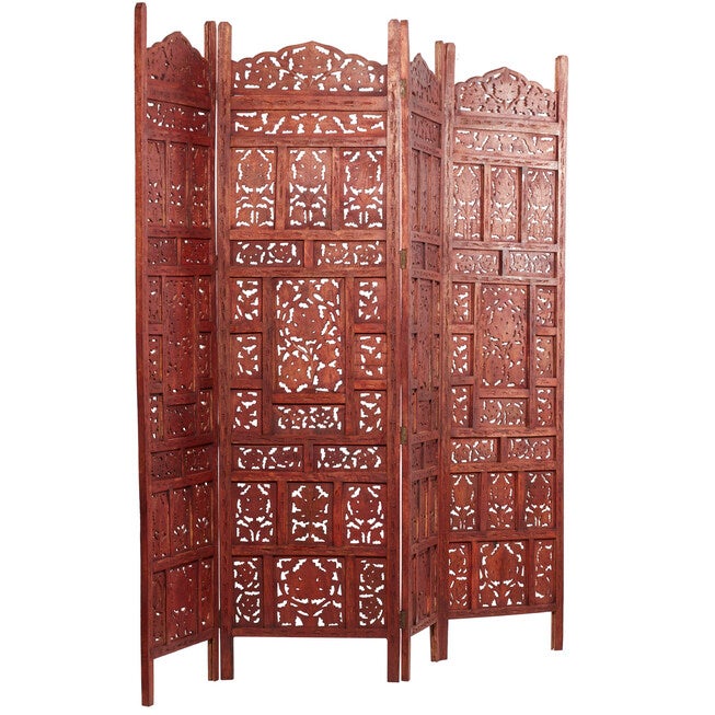Red Mango Wood Traditional Room Divider Screen, 72 inches x 80 inches x 1 inches, , alternate image number 2