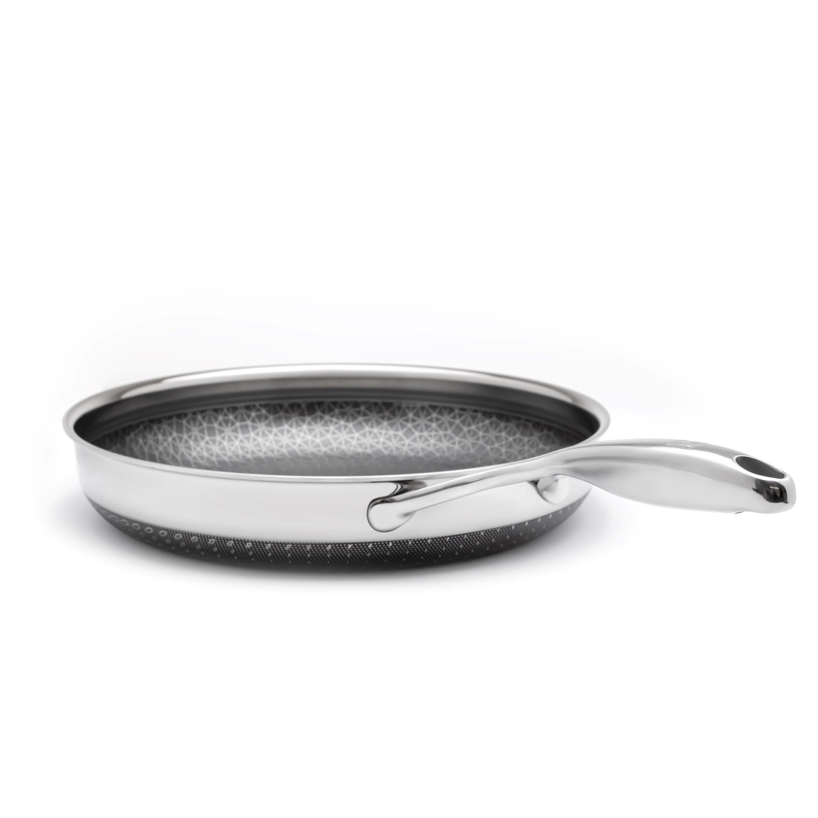 LIVWELL DiamondClad™ 12 inches Hybrid Nonstick Stainless Steel Frying Pan, Dishwasher Safe, PFOA-free – Silver/Black, SILVER, alternate image number 2