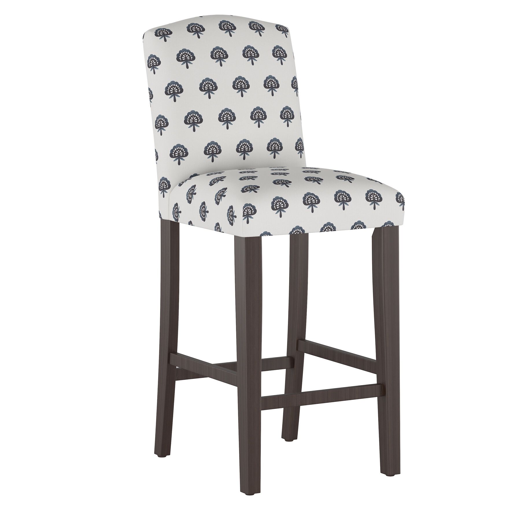 Block Paisley Camel Back Barstool, BLOCK NAVY, hi-res image number 0