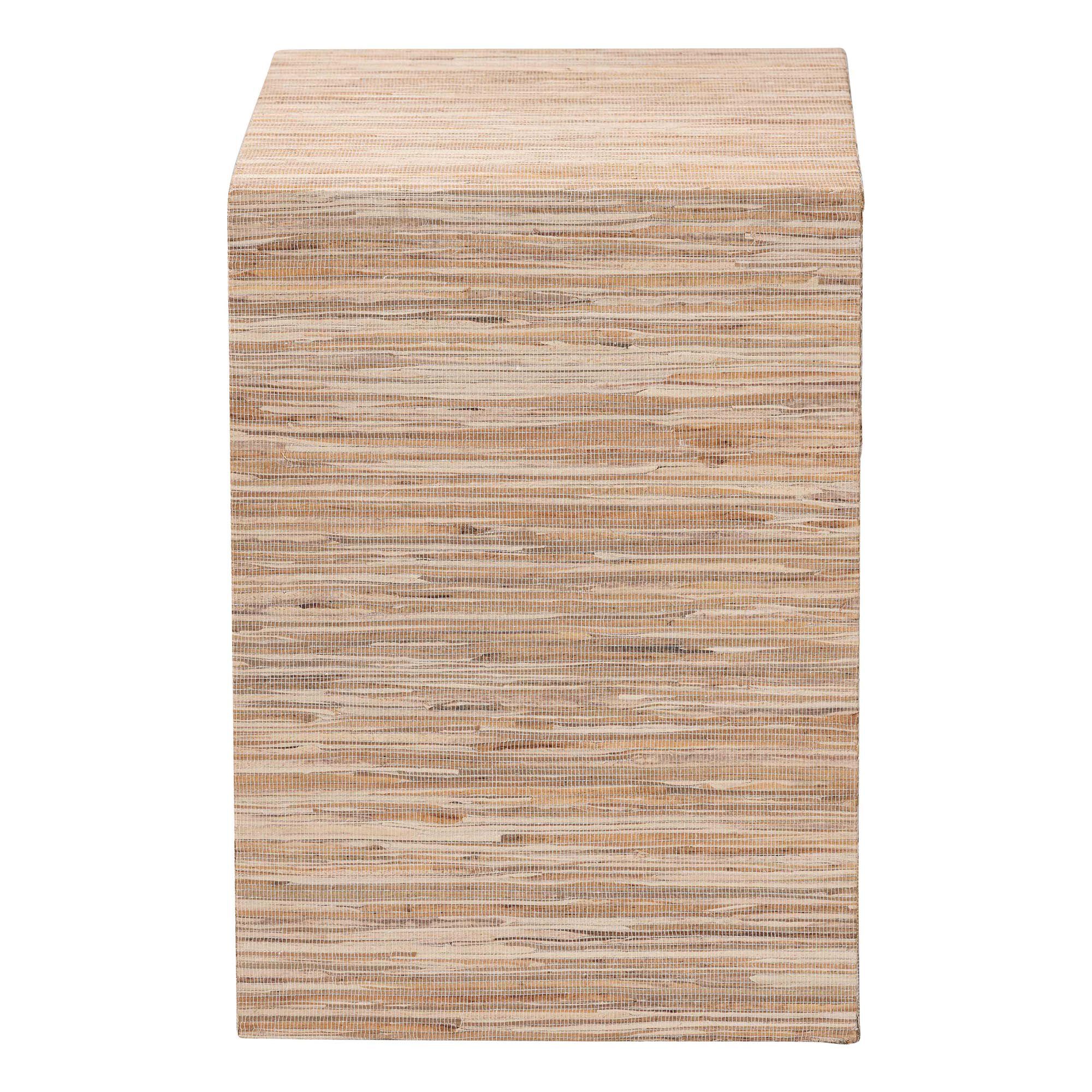Julia Bohemian Woven Natural Grasscloth 1-Drawer Nightstand, NATURAL, alternate image number 4