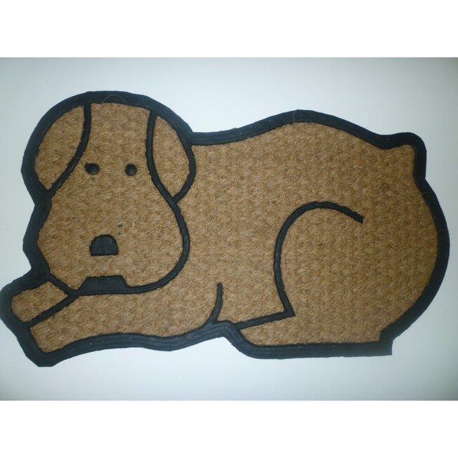 Shaped Dog Flat Weave Coir Mat With Rubber Backing Floor Coverings, MULTI, hi-res image number null