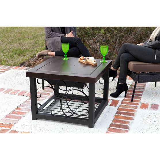 Hammer Tone Bronze Finish Cocktail Table Fire Pit, , alternate image number null