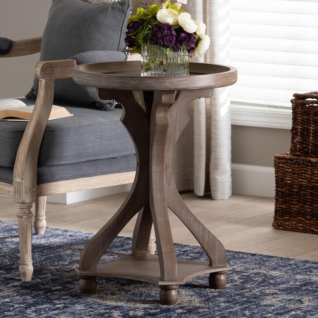 Westlyn French Country Antique Brown Wood End Table, ANTIQUE BROWN, hi-res image number null