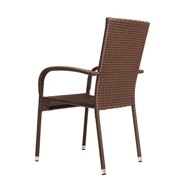 Morgan Outdoor Wicker Stacking Chair - Mocha - Set of 4, , alternate image number null