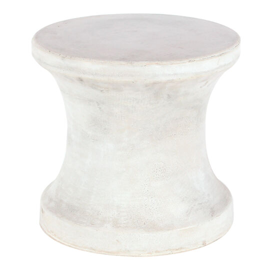 White Fiber Clay Contemporary Stool, WHITE, hi-res image number null