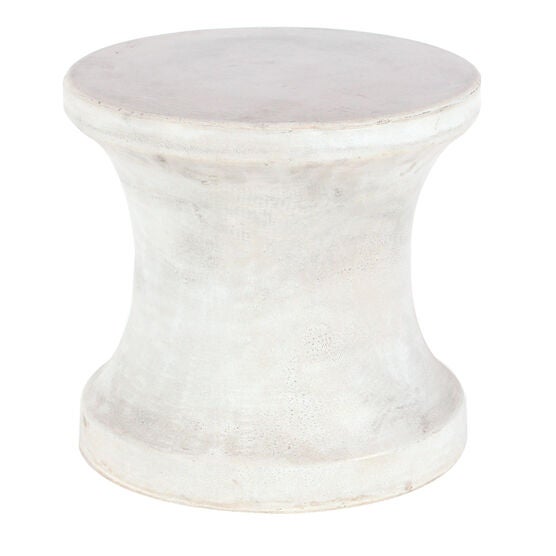 White Fiber Clay Contemporary Stool, WHITE, hi-res image number null