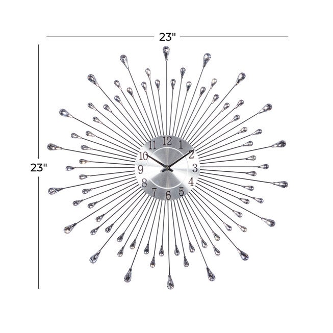 Silver Metal Modern Wall Clock, , alternate image number null