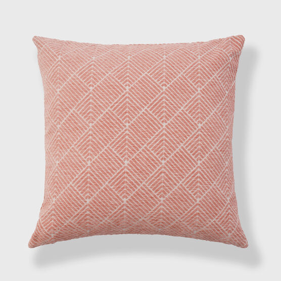 Diamond Geo Chenille Woven Jacquard Accent Pillow, PINK, hi-res image number null