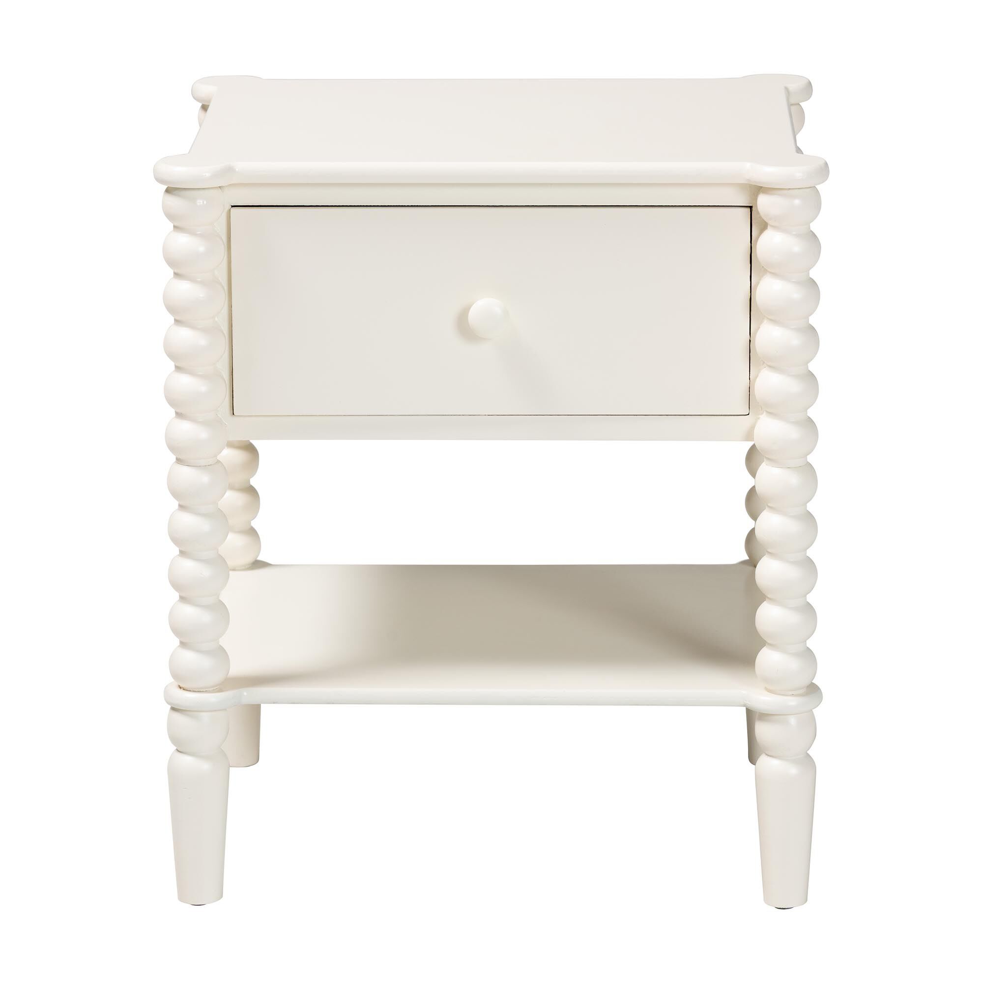 Rimona End Table with Bobbin Legs, WHITE, alternate image number 3