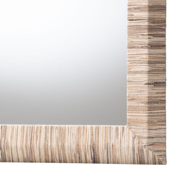 Adino Bohemian Woven Natural Grasscloth Square Accent Mirror, NATURAL, alternate image number 3