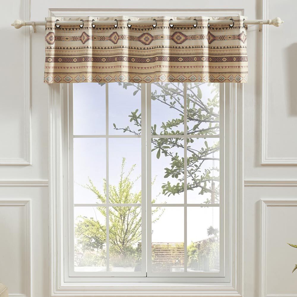 Phoenix Window Valance Curtains, Tan, TAN, alternate image number 2
