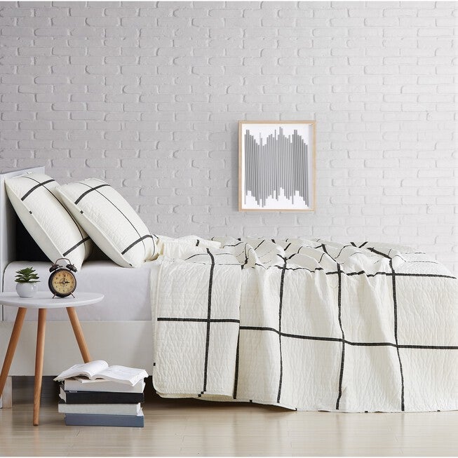 Kurt Windowpane 3-Piece Quilt Set, , on-hover image number null