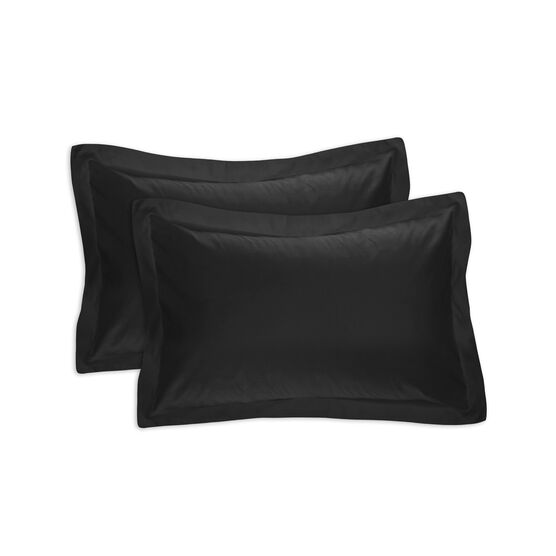 Fresh Ideas Poplin Tailored 2-Pack Black Pillow Sham, , on-hover image number null
