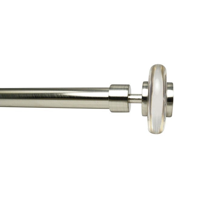 Crystale Aura Finial Window Curtain Rod Set Window, BRUSHED NICKEL, hi-res image number null