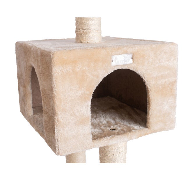 Gleepet 57 inches Beige Real Wood Cat Tree With Playhouse And Perch, , alternate image number 7