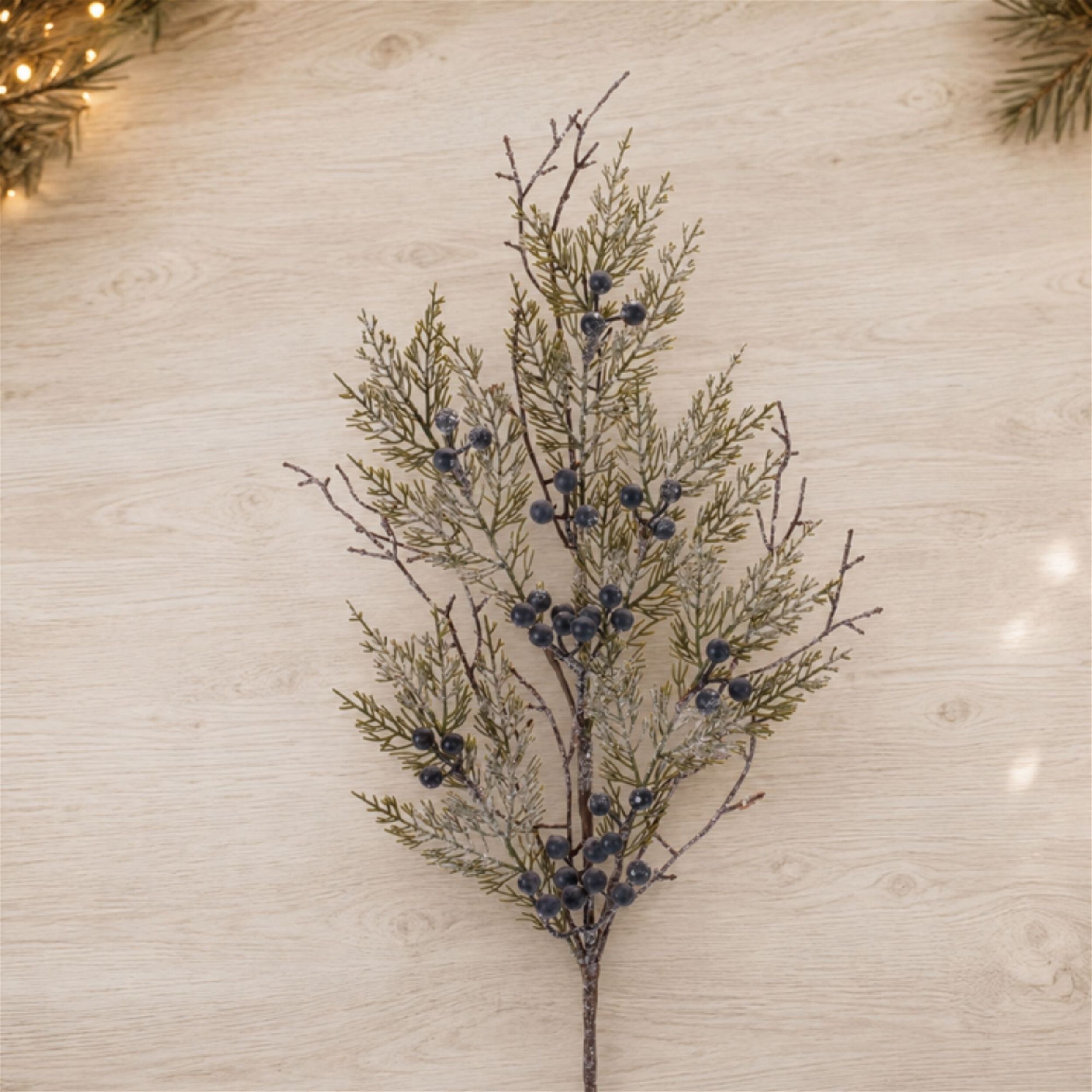 Snowy Juniper Spray (Set of 2), BLUE GREEN WHITE, alternate image number 1