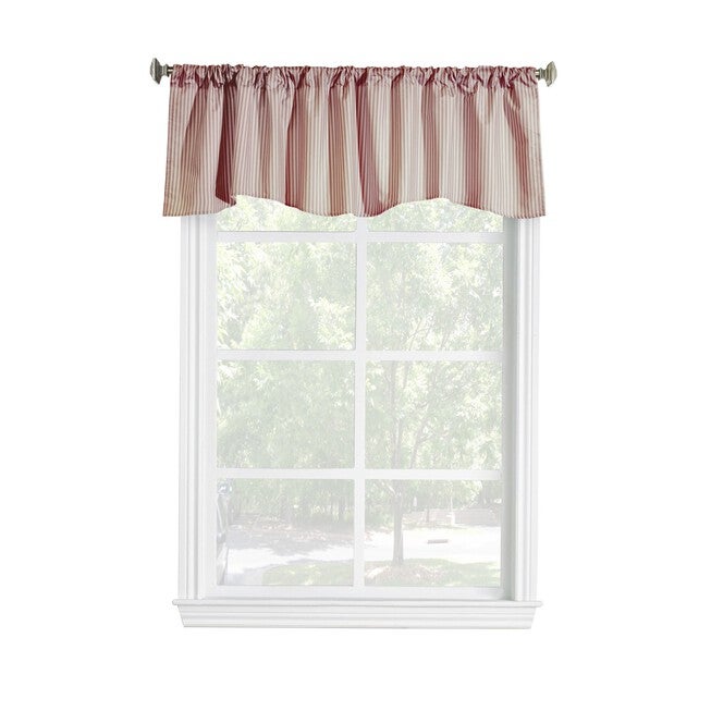 Ticking Stripe Room Darkening Pole Top Flat Valance, , on-hover image number null