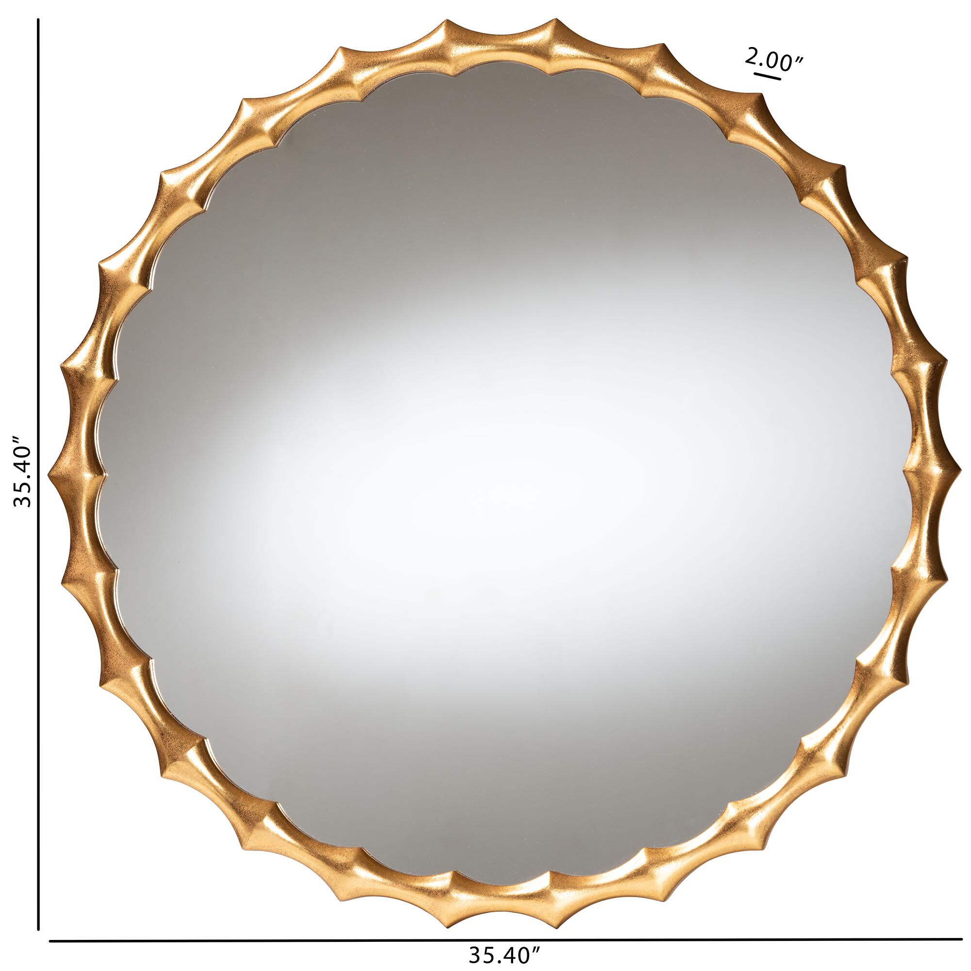 Everette Antique Goldleaf Bamboo-Border Accent Wall Mirror, GOLDEN, alternate image number 4