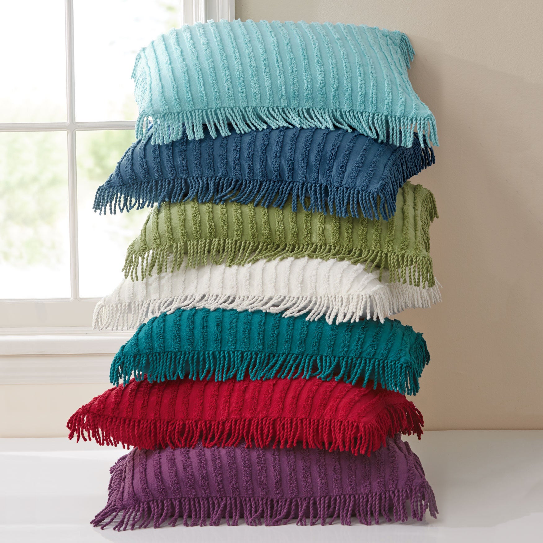 Chenille 100% Cotton Sham, PEACOCK, on-hover image number 1