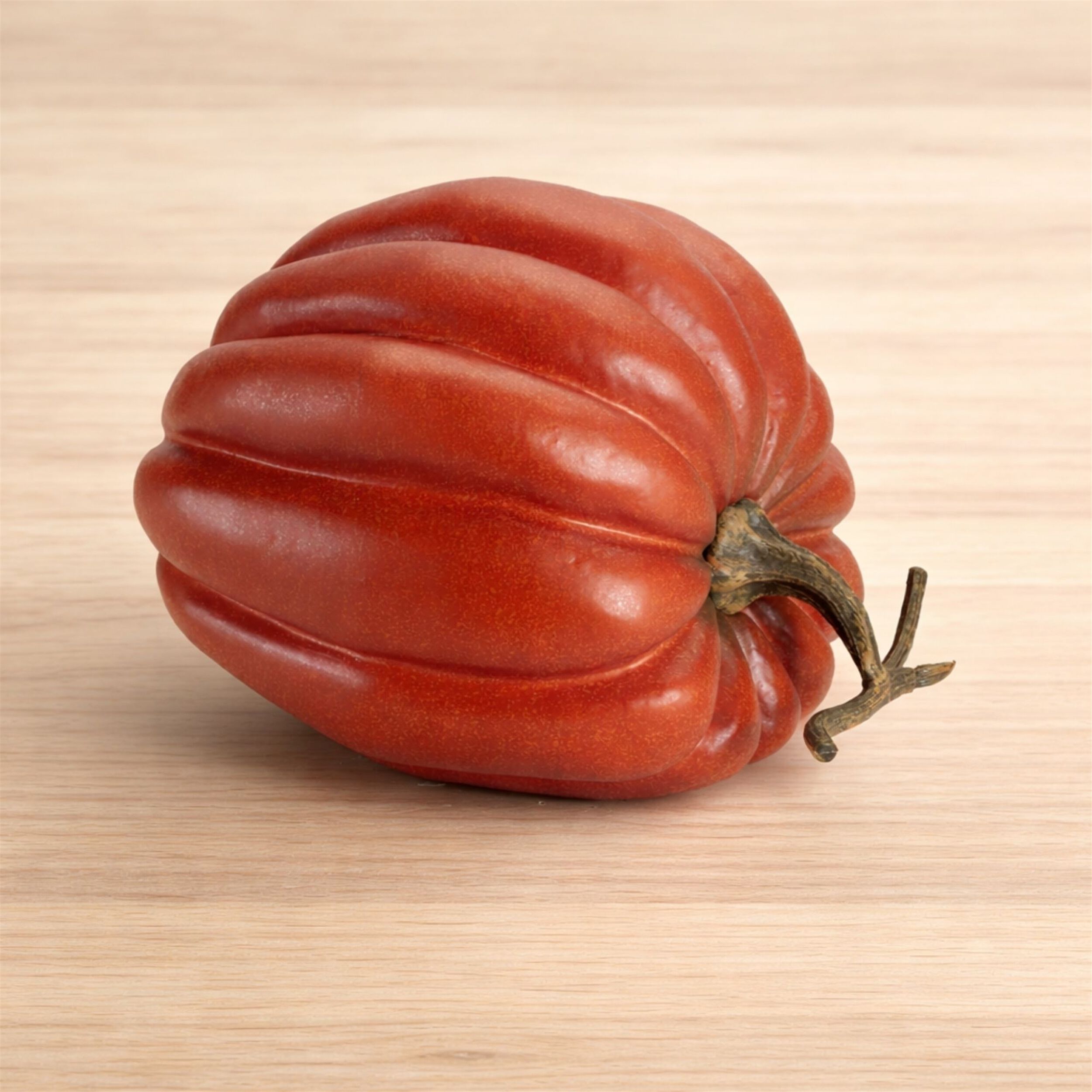 Rustic Ribbed Decorative Pumpkin 12.5 inchesH, ORANGE, alternate image number 1