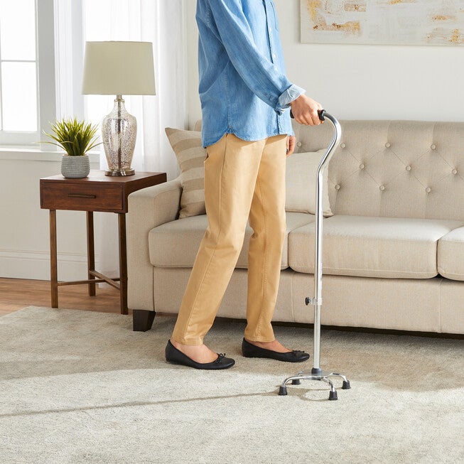 Heavy-Duty Quad Cane, CHROME, hi-res image number 0