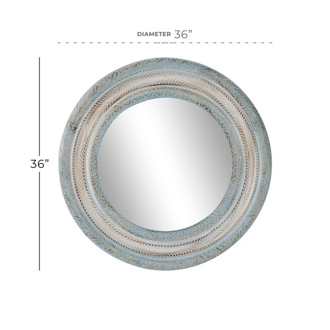 Beige Wood Farmhouse Wall Mirror, , alternate image number 5