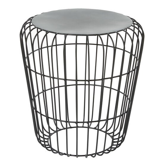 Grey Tin Industrial Outdoor Accent Table, , on-hover image number null