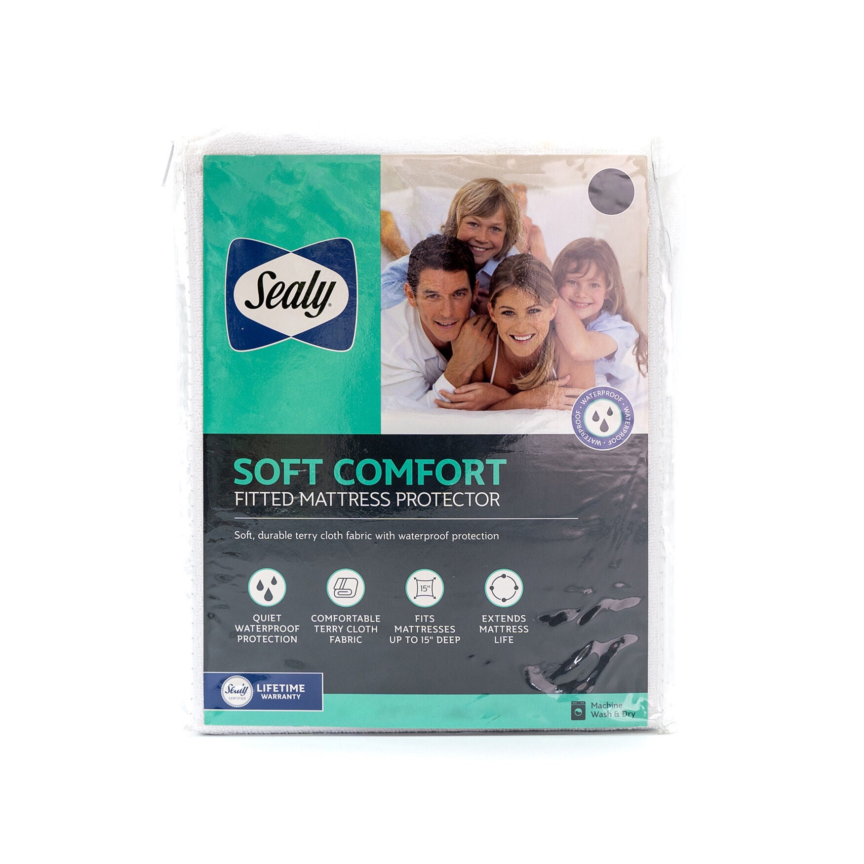 Sealy Soft Comfort Mattress Protector, WHITE, hi-res image number 0