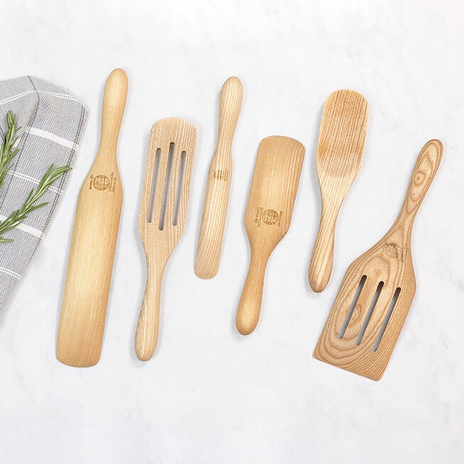 Mad Hungry Original 6-Piece Ash Wood Spurtle Set, NATURAL, hi-res image number null