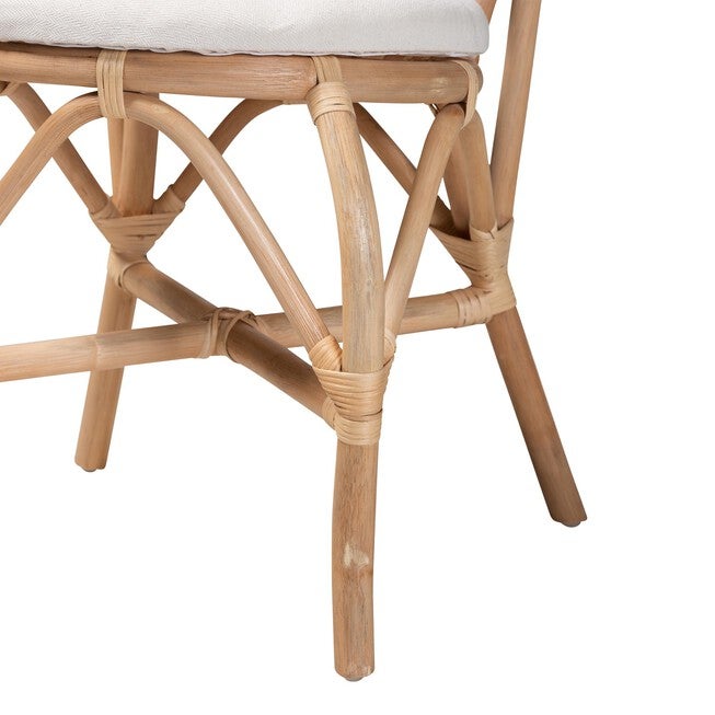 Jerica Modern Bohemian Natural Brown Rattan Dining Chair, , alternate image number null