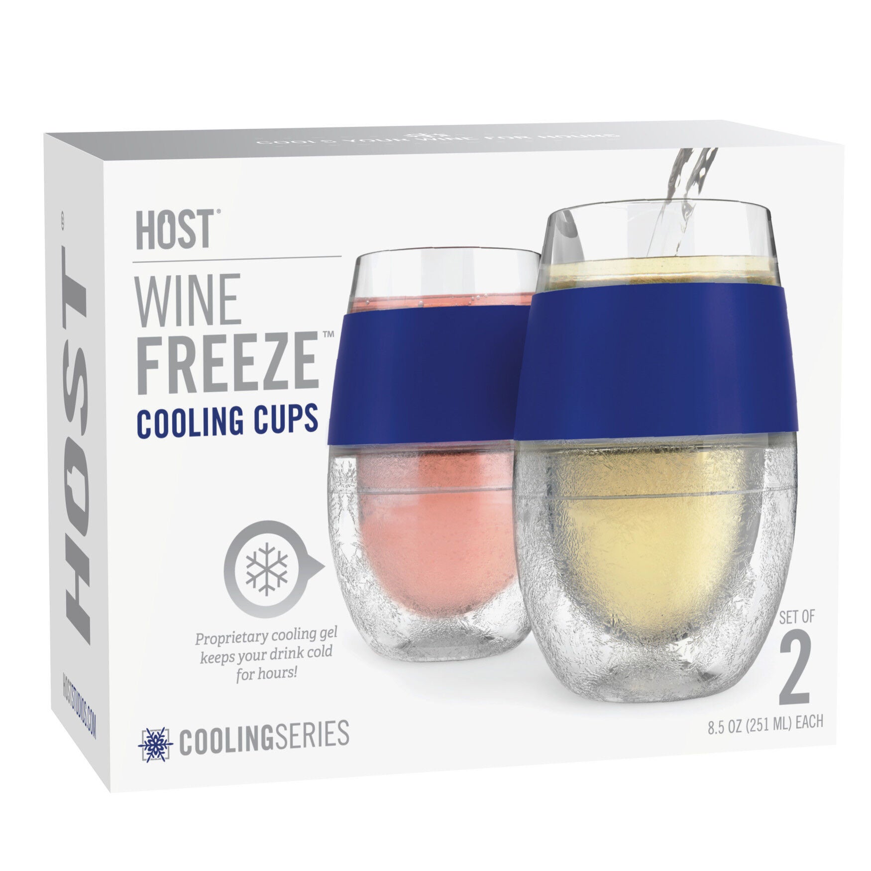 Wine Freeze Cooling Cups In Blue (Set Of 2) By, , alternate image number 5