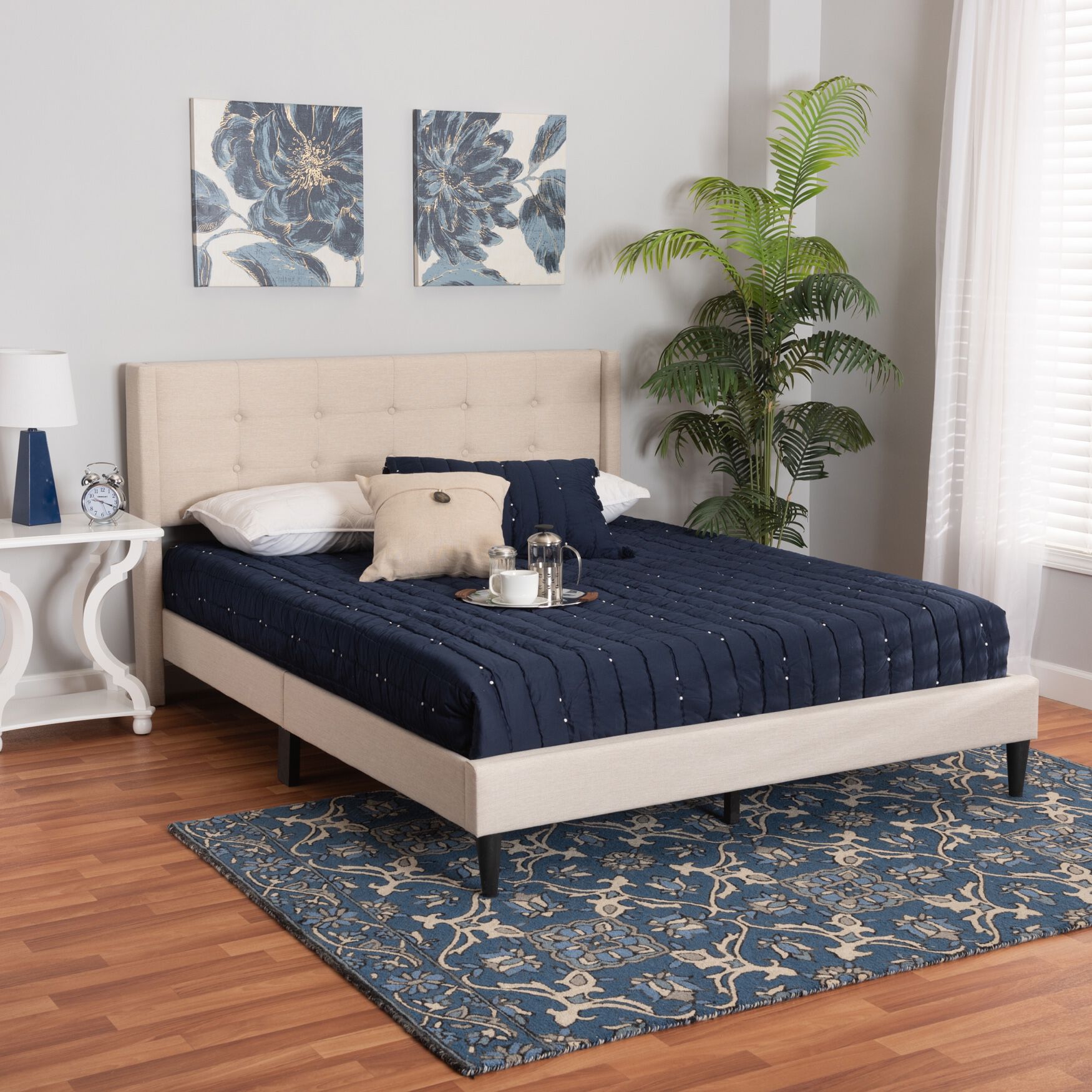 Casol Mid-Century Modern Transitional Upholstered Platform Bed, , alternate image number 5