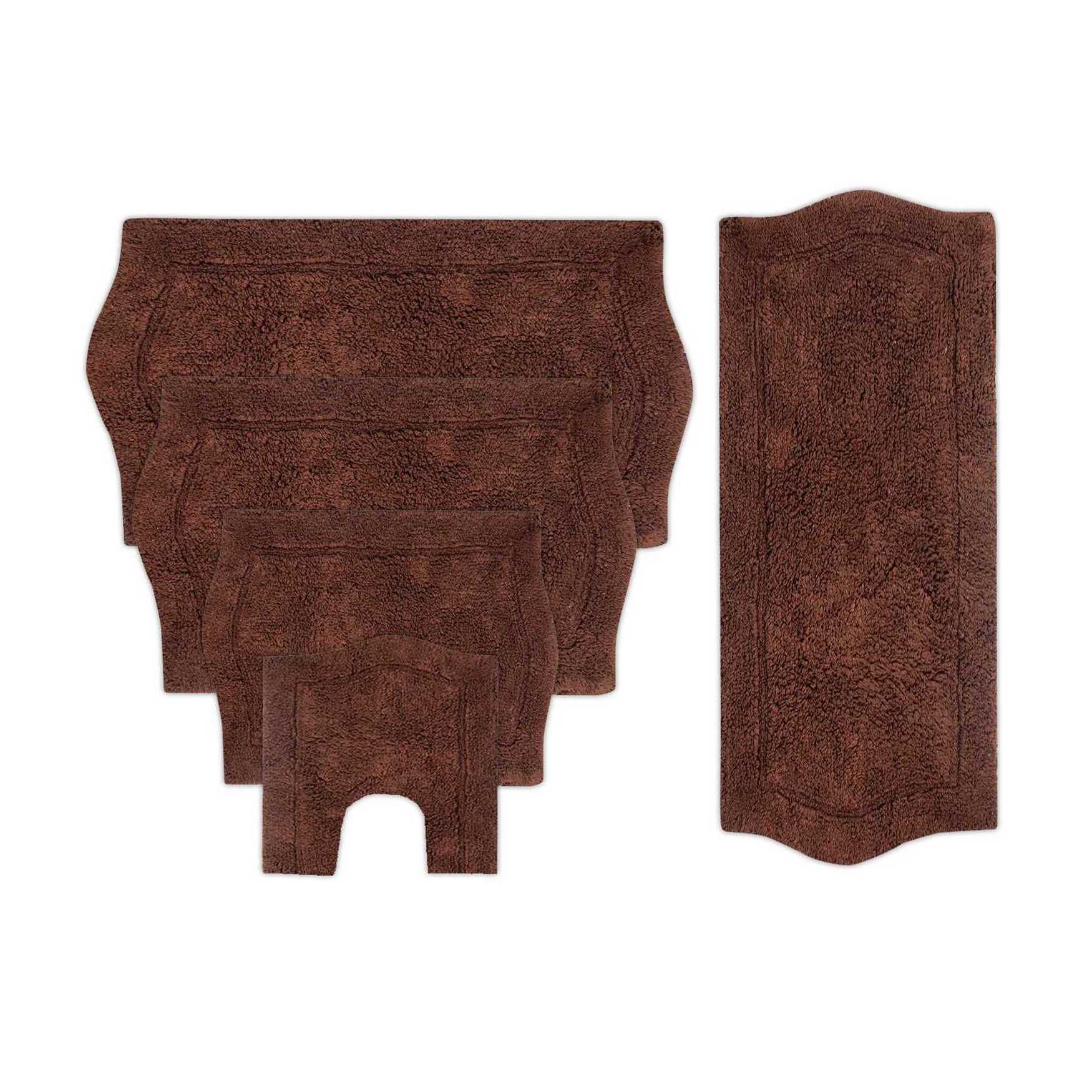 Waterford 5 Piece Set Bath Rug Collection, CHOCOLATE, hi-res image number 0