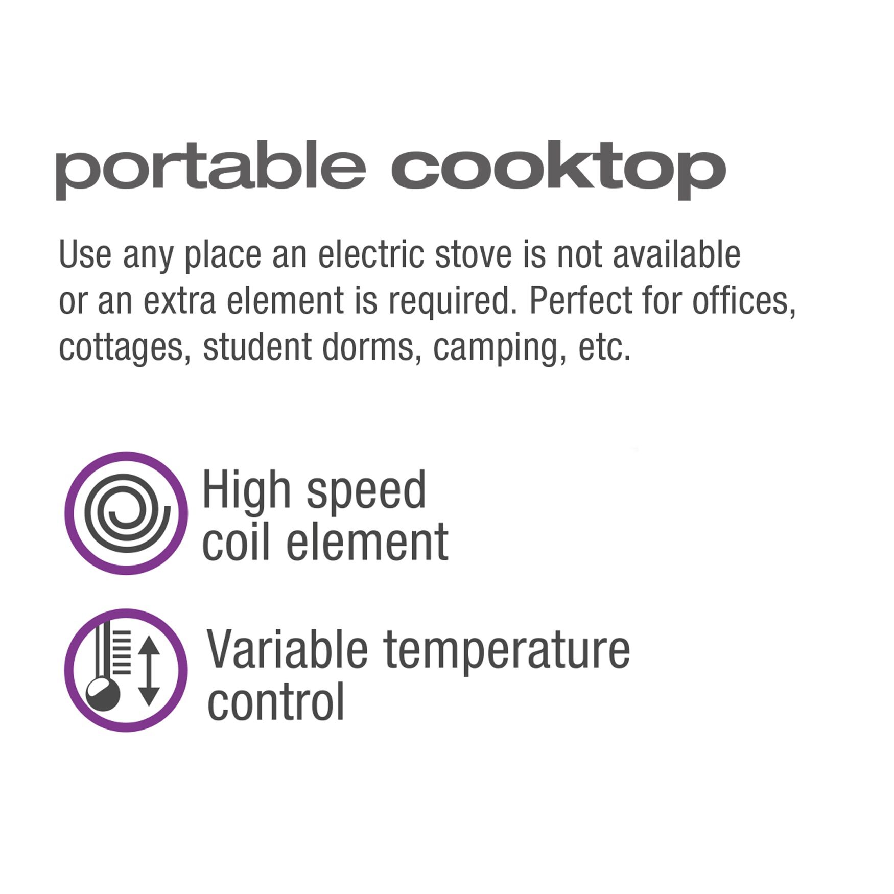 Portable Cooktop - Double Burner Black, , alternate image number 2